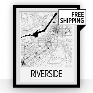 Riverside Kartenwerke Poster - Usa Karte Print - Art Deco