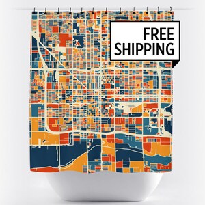Phoenix Map Shower Curtain - usa Shower Curtain - Chroma Series