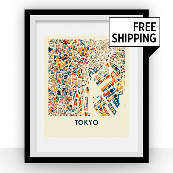 Tokyo Map Print - Full Color Map Poster