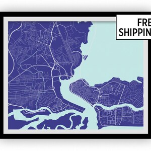 Lagos Map Print - Choose your color