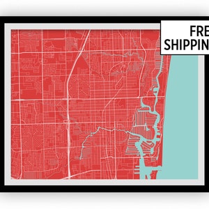 Fort Lauderdale kaart afdrukken - Kies uw kleur