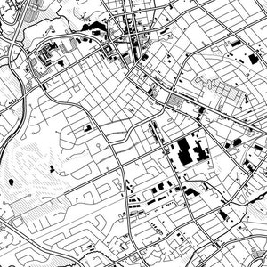 Waterloo Ontario Map Poster - Ontario Map Print - Art Deco Series - Etsy