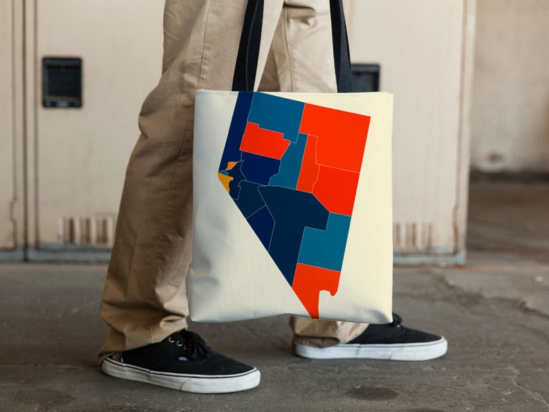 Nevada Map Tote Bag NV Map Tote Bag 15x15 Etsy