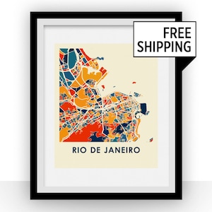 Rio De Janeiro Karte Drucken - Full Color Map Poster