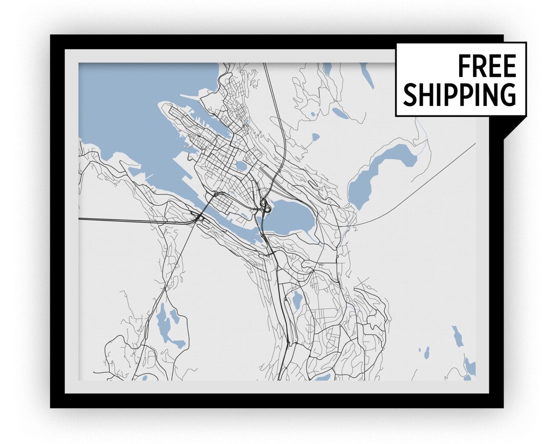 Bergen Map Print - Choose Your Color - Etsy