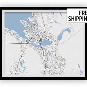 Bergen Map Print - Choose your color