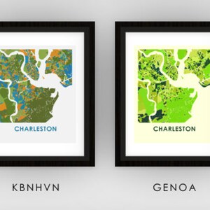 Charleston Map Print Full Color Map Poster - Etsy