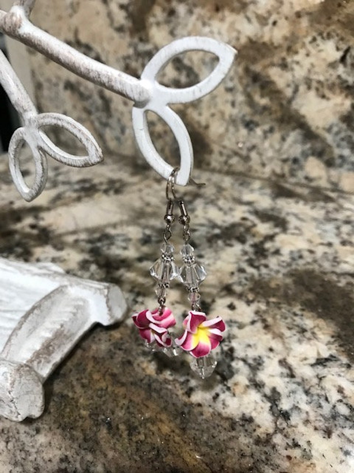 Hawaiian Plumeria Flower Earrings Polymer Clay Earrings Etsy