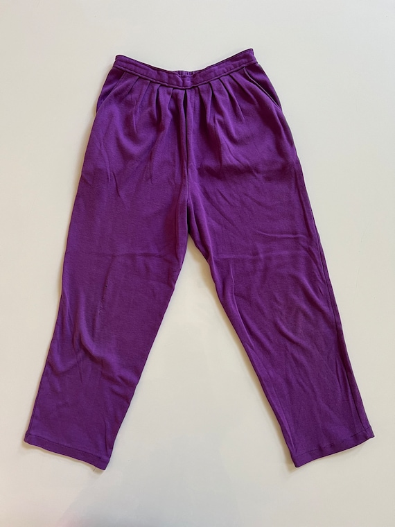 Vintage Purple Sweat Pants Pleated Front 80s Legging in Purple Girls  Leggings Vintage 80s Girl Size 6 Child 80s Clothes Pants 