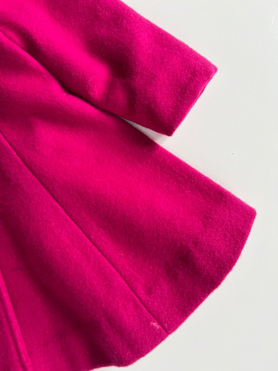 Vintage Fuchsia Wool Double Breasted Dress Coat B… - image 4