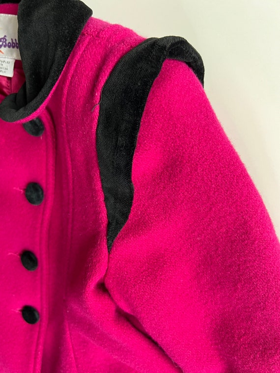 Vintage Fuchsia Wool Double Breasted Dress Coat B… - image 10