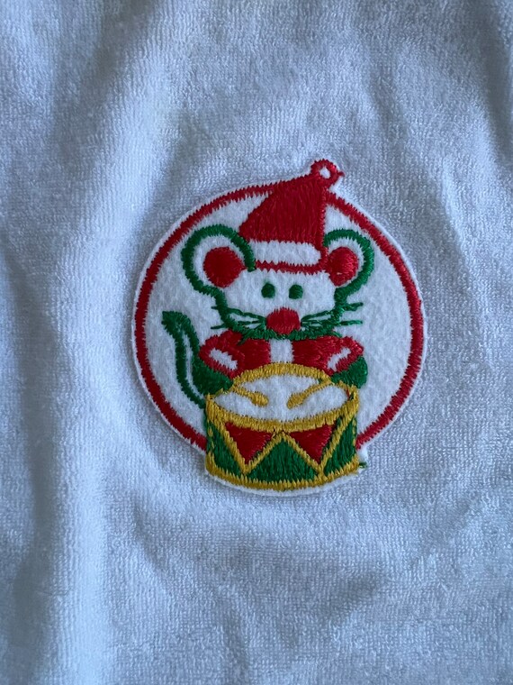 Vintage First Christmas Baby Footie White Terrycl… - image 4