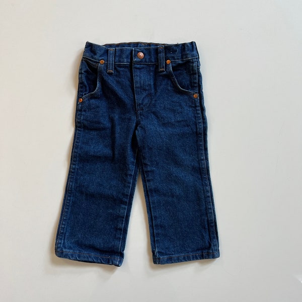 Vintage Wrangler Dark Denim Jeans Toddler Jeans  2T Denim Vintage Western Jeans 2T  Denim 24 Months Dark Blue Baby Denim Wranglers