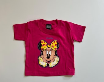 Vintage Magenta Pink Cotton Minnie Mouse Tee Disneyl T Shirt Minnie Mouse Toddler Girl T Shirt 2T Minnie Girl Birthday Party Bow Tique