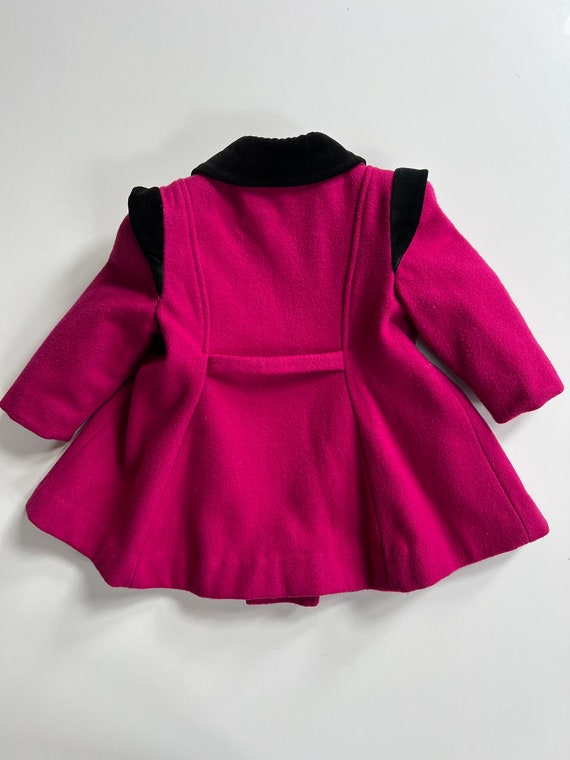 Vintage Fuchsia Wool Double Breasted Dress Coat B… - image 9