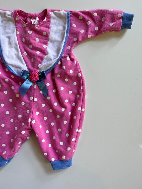 Vintage Pink Polka Dot Jumpsuit by Buster Brown B… - image 5