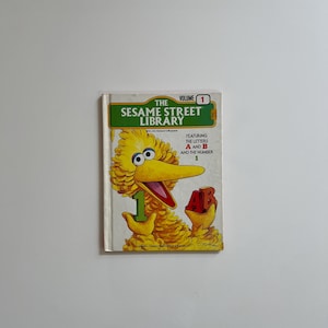 Vintage Childrens Books Sesame Street Library Volume 1 Letter A and B and Number 1 Sesame Street Books 70s Sesame Alphabet Books ABC 123s