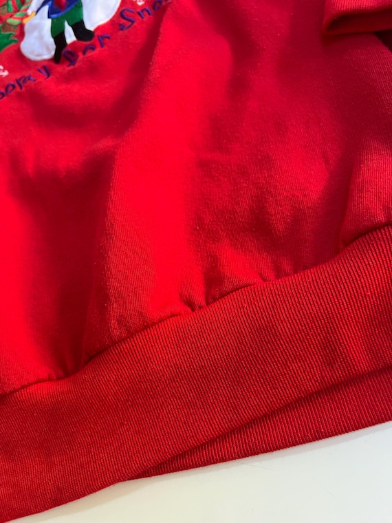 Vintage Red Nutcracker Swratshirt with Snowmen Wo… - image 4