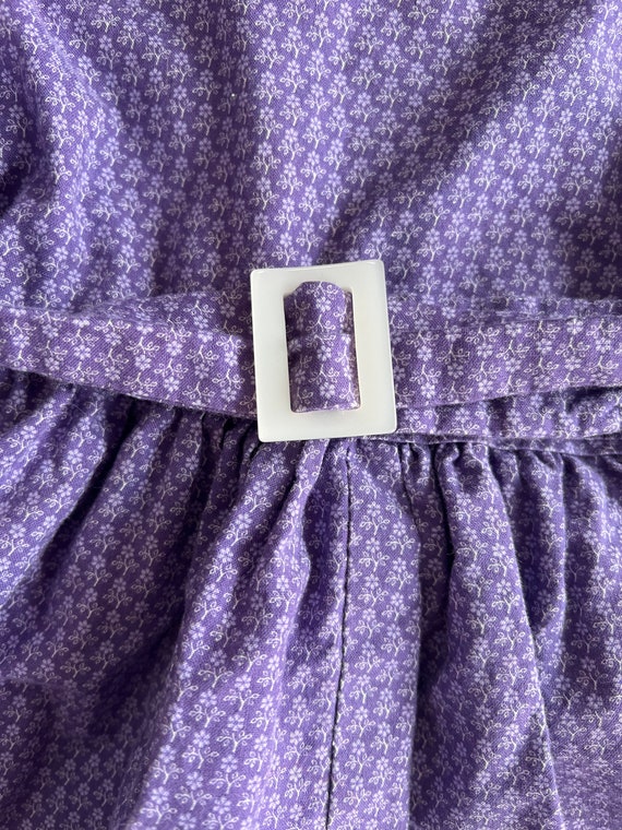 Handmade Purple Dress with Ruffle Collar and Belt… - image 4