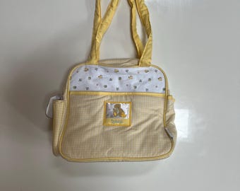 Vintage 90s Baby Diaper Bag in Pastel Yellow by Little Tykes Square Vintl Baby Bag 90s Mom Style Shoulder Strap Diaper Bag Yellow