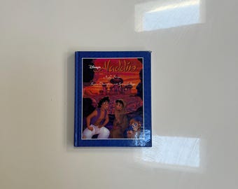 Vintage Hard Cover Childrens Book Disney Book Aladdin 1992 Disney Movie Book Color Pictures Princess Jasmine Disney Aladdin 90s Disney