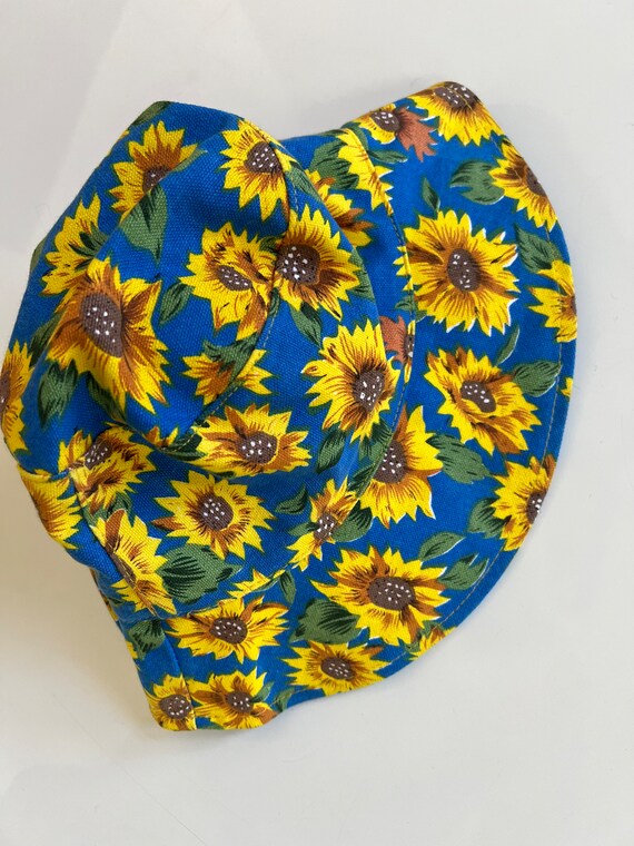 Vintage 90s Sunflower Sun Hat Baby Girl Sun Hats … - image 5