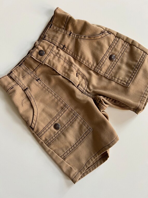 Vintage 70s Levis Tan Cargo Shorts Vintage Safari… - image 4