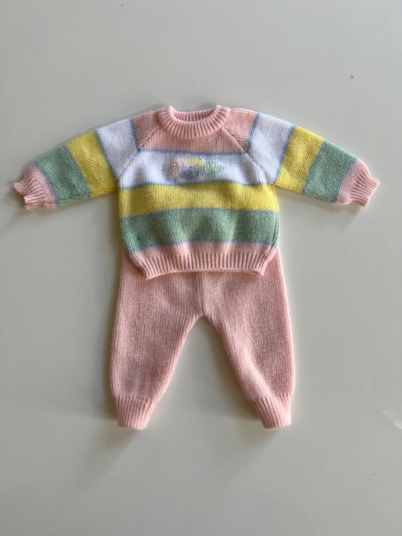 Vintage Knit Sweater Suit for Baby from Neiman Ma… - image 1