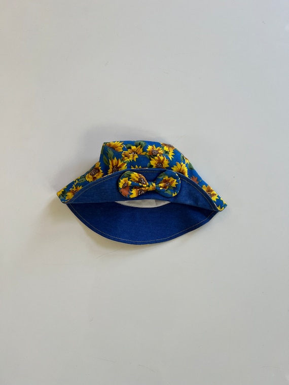 Vintage 90s Sunflower Sun Hat Baby Girl Sun Hats … - image 1
