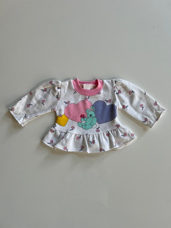 Vintage Baby Sweatshirt Easter Bunny Sweater First