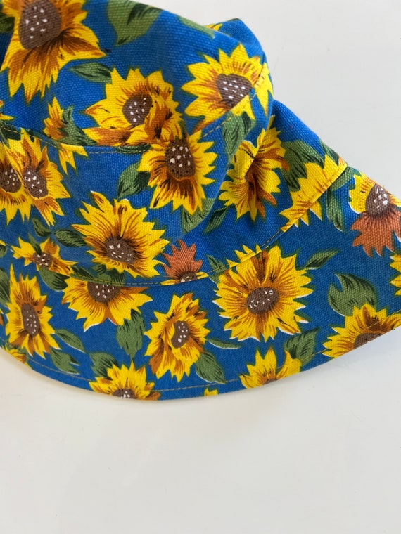 Vintage 90s Sunflower Sun Hat Baby Girl Sun Hats … - image 7