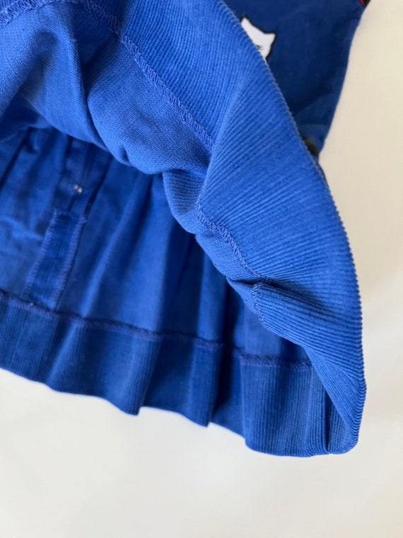 Vintage Cobalt Blue Corduroy Dress Jumper with Sc… - image 2