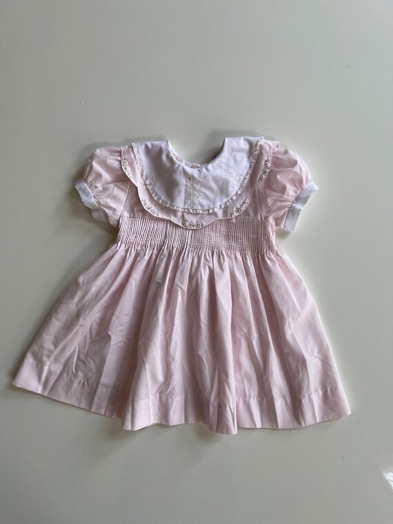 Vintage Pastel Pink Dress with Collar by Carriage 