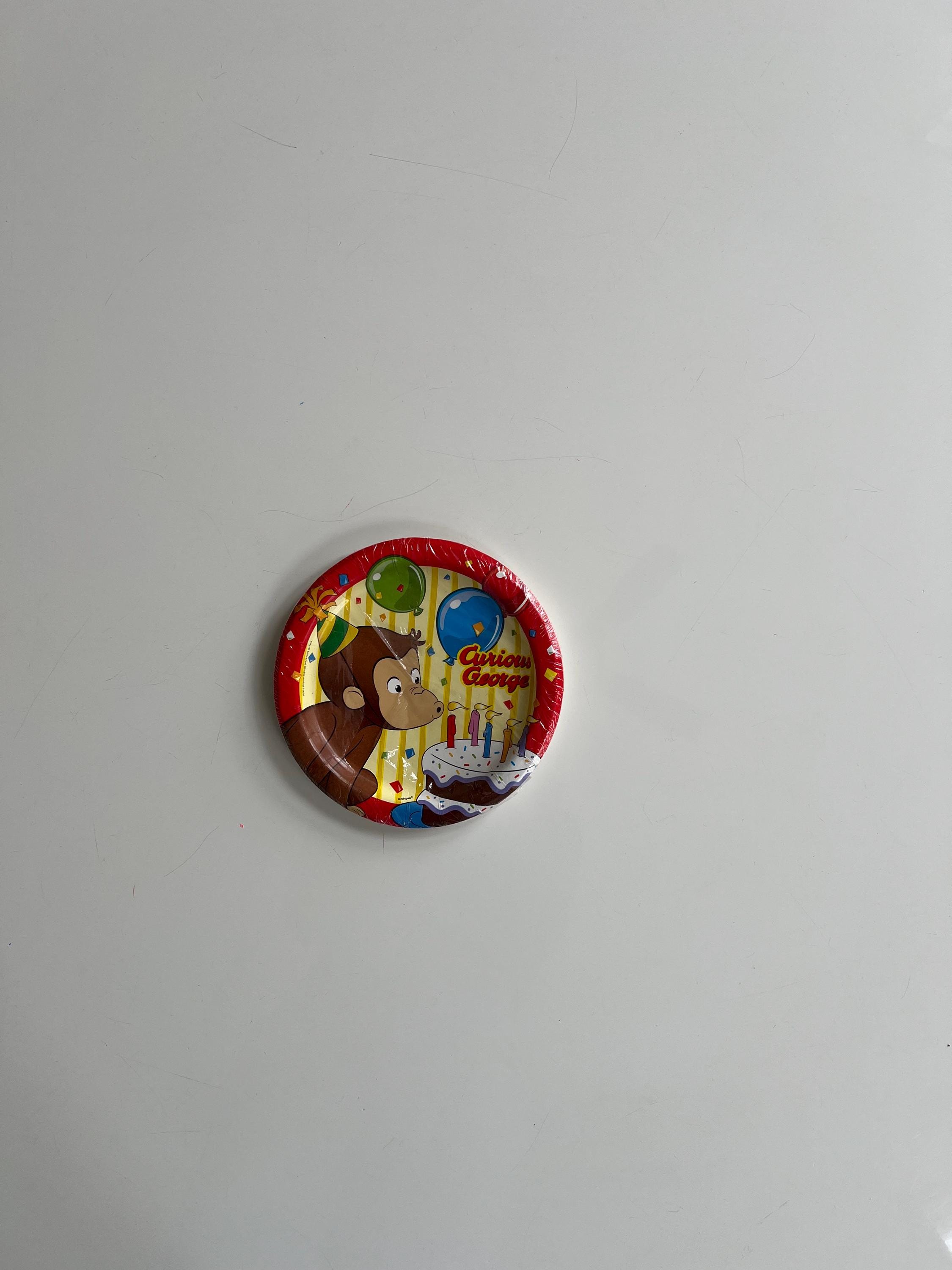 Vintage Curious George Party Plates Small Dessert Paper Plates Curious George Birthday Party Supplies Cake Plates Childrens Birthday Parties