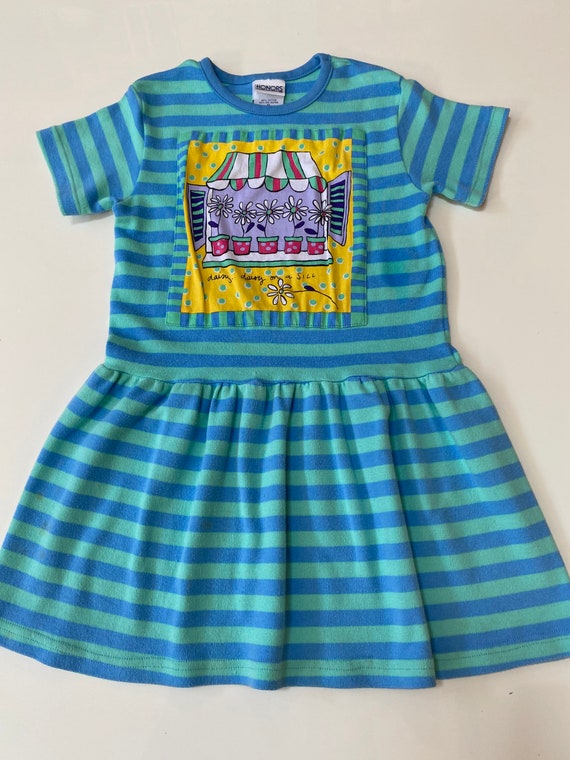 Vintage Short Sleeve Tee Dress in Cotton Jersey B… - image 1