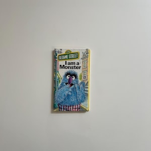 Vintage Childrens Book Sesame Street I am A Monster 1971 70s Sesame Street Books Hard Cover 1976 Monster Puppet Books Cute Silly Monster
