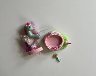 Vintage My Little Pony 2003 Hasbro Ballerina Pony on Stand Movement Heart Tutu Shimmer Pony MLP 2003 Set 2000s Vintage My Little Ponies