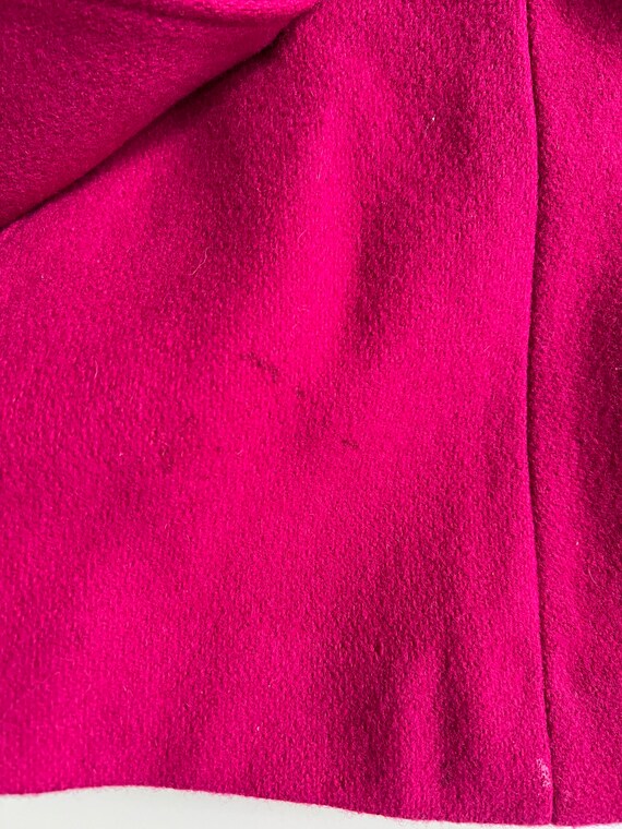 Vintage Fuchsia Wool Double Breasted Dress Coat B… - image 7