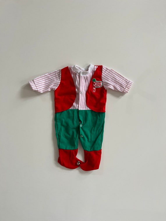 Vintage Christmas Baby Elf Outfit Babys First Chri