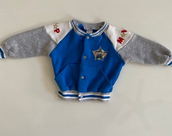 Vintage Sweatshirt Baby MVP Superstar All Star Baby Snap Front Varsity Style Sweatshirt Jacket Baby Baseball MLB Little Slugger Spring Train