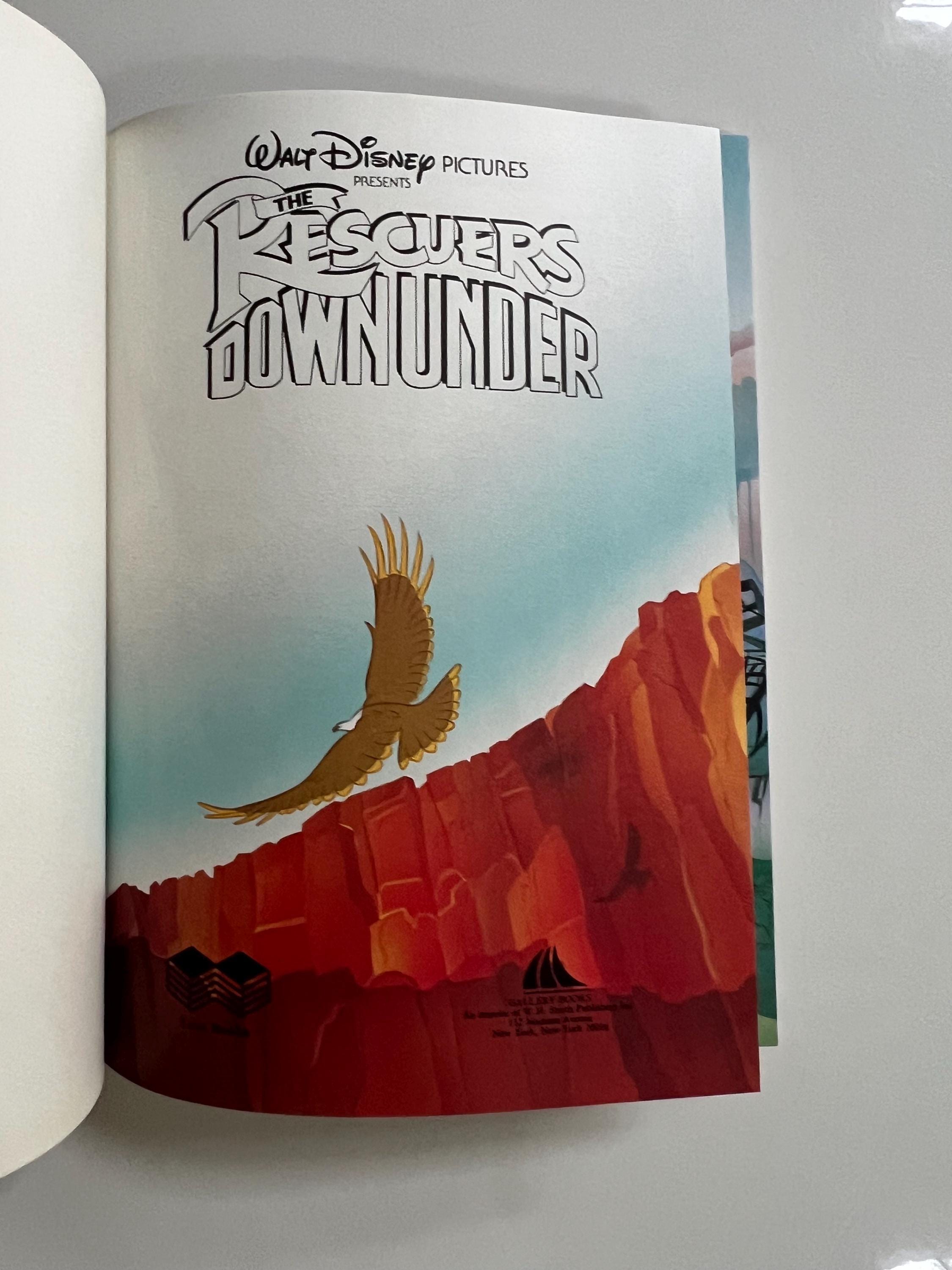 Vintage Walt Disney the Rescuers Down Under Large Hard Back Book