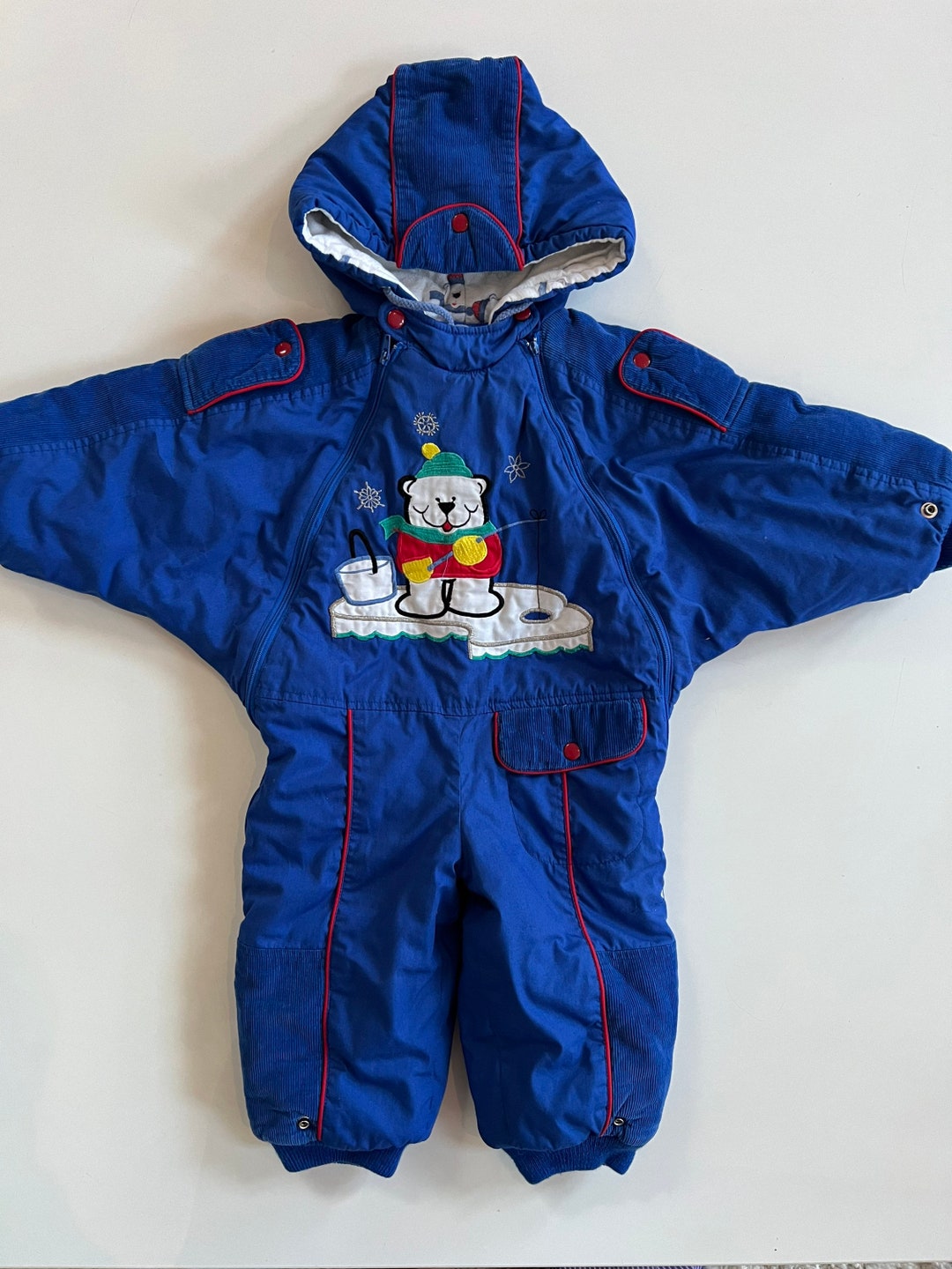 Vintage Snowsuit Baby Primary Colors Bluebundle by Alpine Etsy