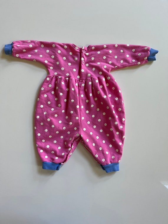 Vintage Pink Polka Dot Jumpsuit by Buster Brown B… - image 7