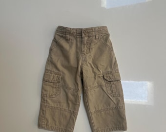 Vintage Khaki Trouser Pant Preppy Baby Boy Classic New England Cutie from Baby Gap Factory Cozy Cotton Lining Fall Winter Baby Boy Tan Cargo