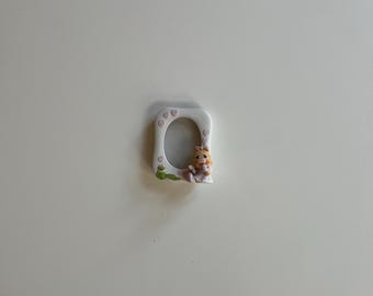 Vintage Ceramic Picture Frame Small Muppet Babies Miss Piggie and Hearts White Porcelain Frame Muppet Babies Nursery Miss Piggie