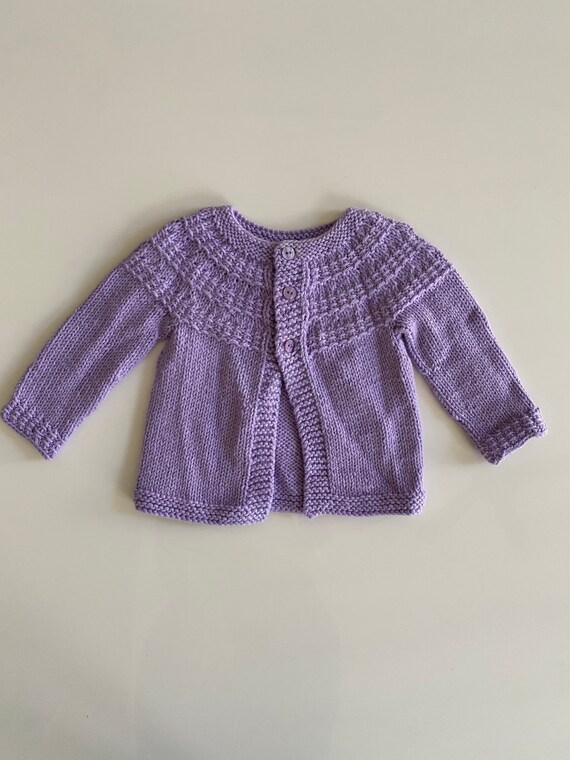 Robin 2551 vintage baby tricot motif boucles Cardigan hat 20-25 " 18M 6 ans