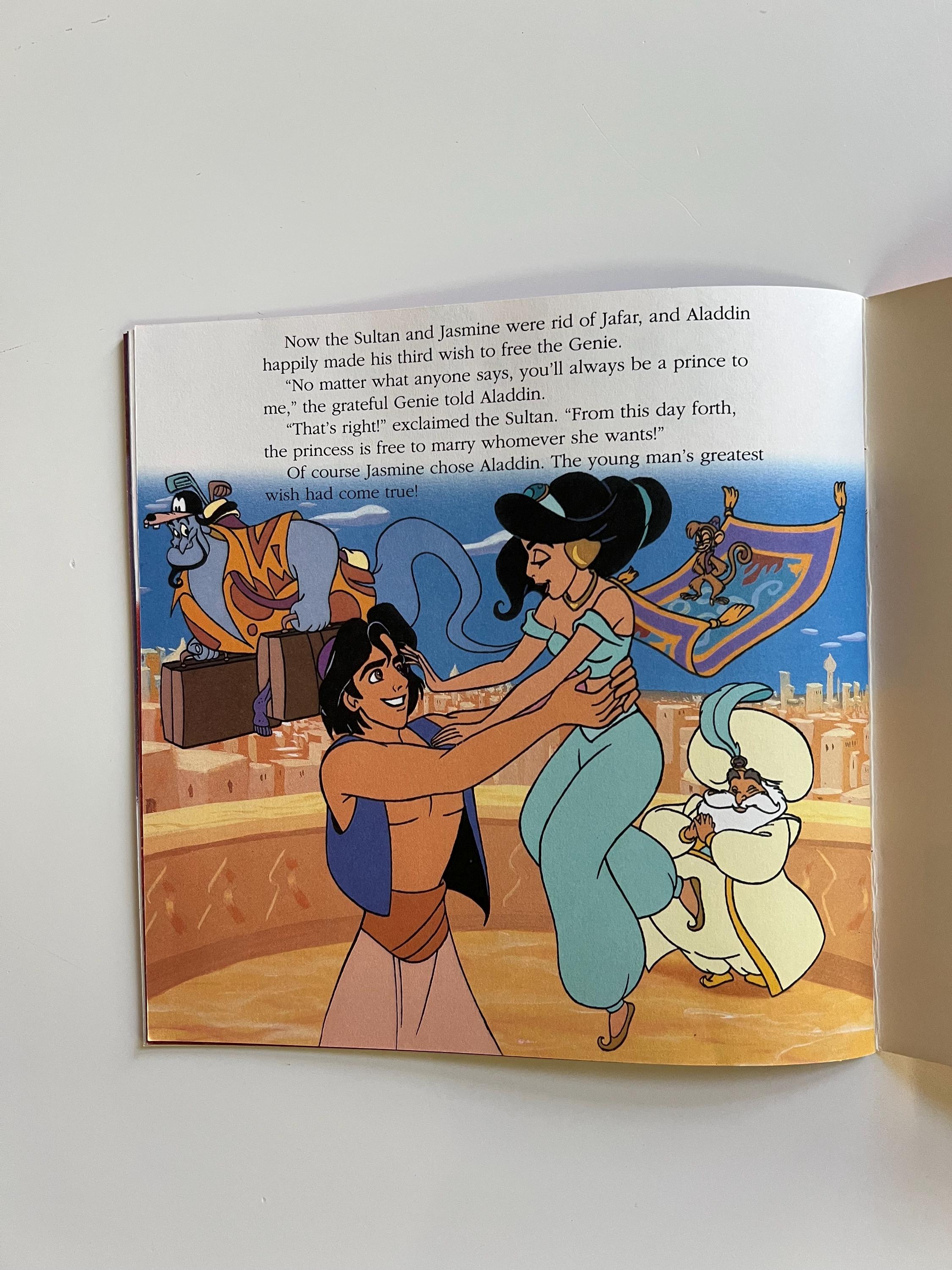 Vintage 90s Disney Book Disneys Aladdin 1992 Golden Book Paperback 
