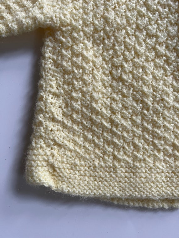 Vintage Yellow Cardigan Baby Sweater Yellow Knit … - image 8
