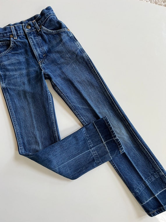 Vintage Lee  Jeans Child Size 7 Slim Medium Blue … - image 8