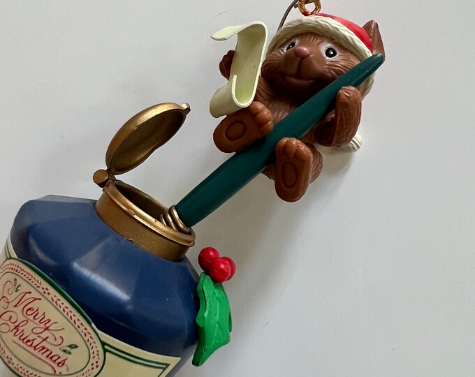 Vintage Christmas Ornament 90s Kmart Trim a Home Lustre Frame Mouse in